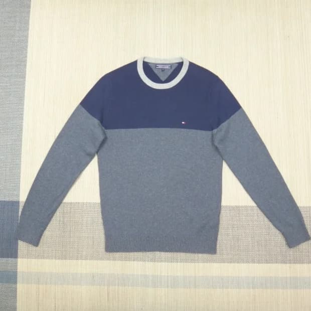 (M/95) 타미힐피거 남성 모혼방 라운드 니트