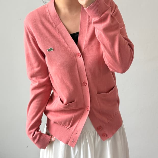 [M] 라코스테 핑크 가디건