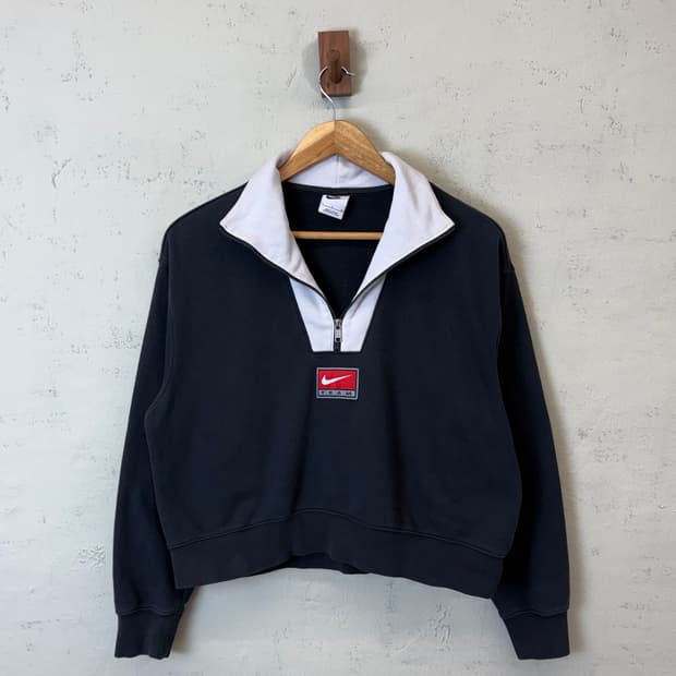 나이키 NSW 팀 플리스 하프집 크롭탑