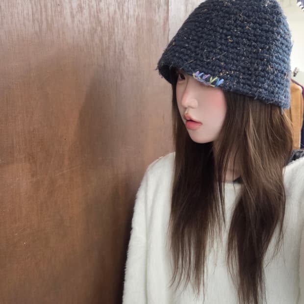 Handmade 뜨개질 버킷햇