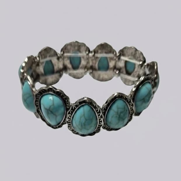 Turquoise filigree Panel Bracelet