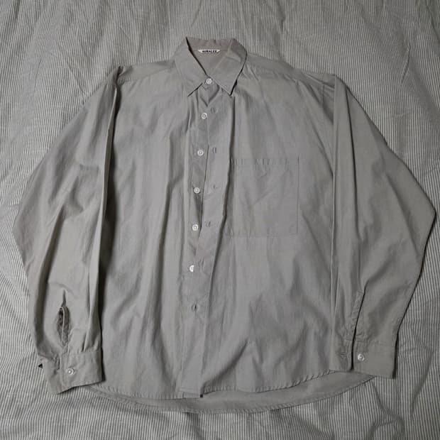오라리 빅포켓 셔츠 그린 4사이즈