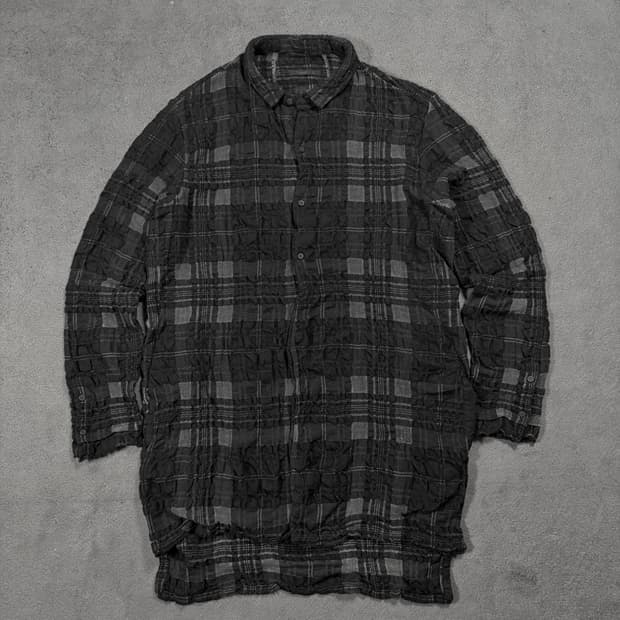 Transit 트랜짓 체크 롱 셔츠 자켓