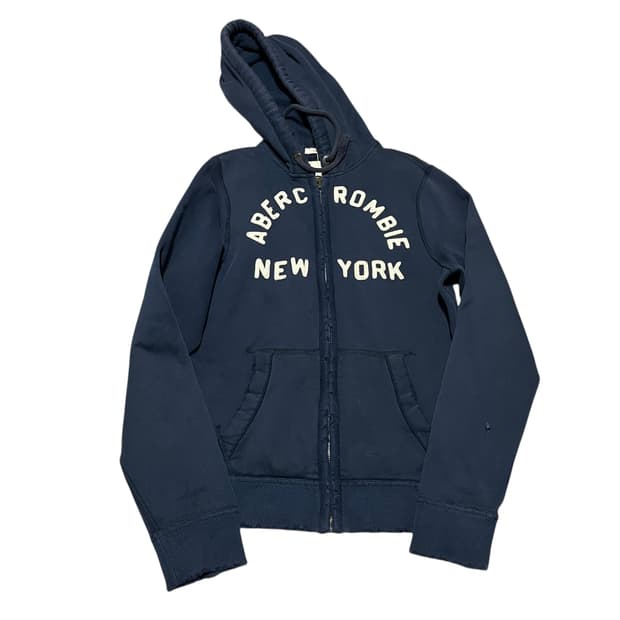 아베크롬비 아치로고 네이비 후드 집업