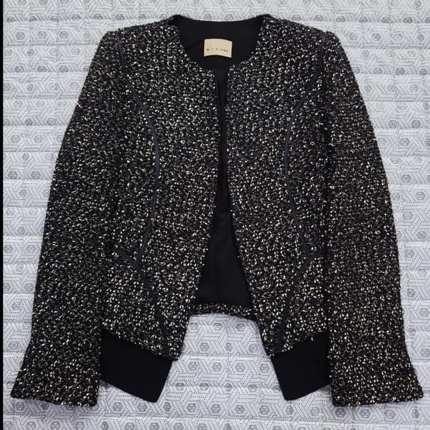 미샤 트위드 자켓 골드블랙 ~55