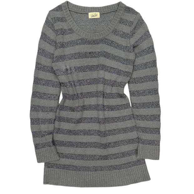 glitter stripe knit dress