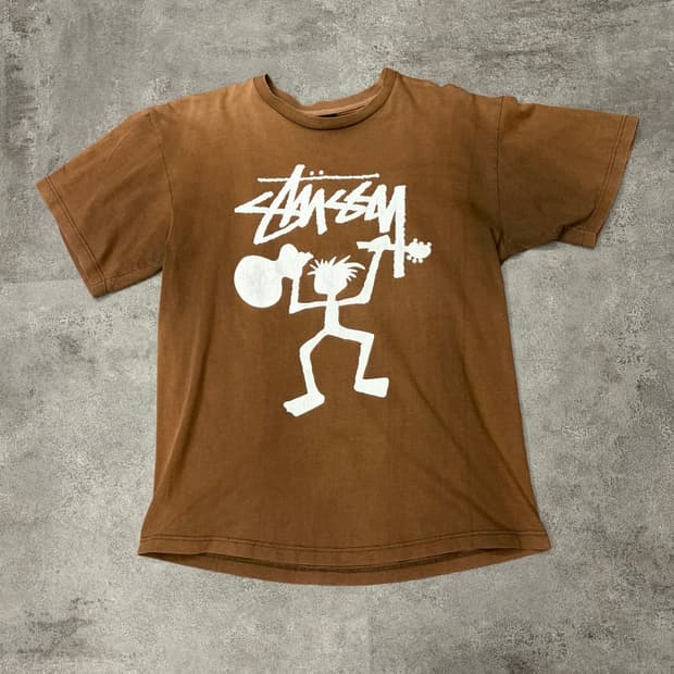 00s 스투시 STUSSY 트라이브맨 빅로고 그래픽 반팔 티셔츠