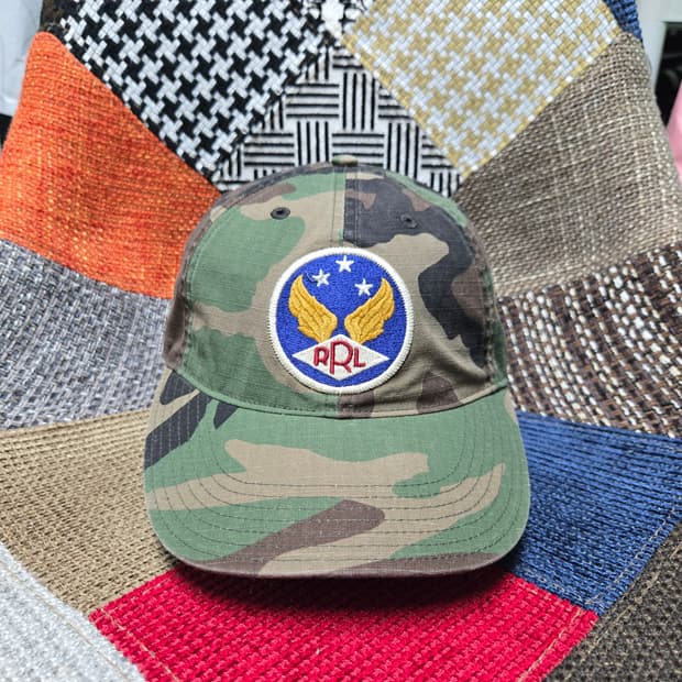 OS RRL 더블알엘 윙로고 카모 볼캡 새상품