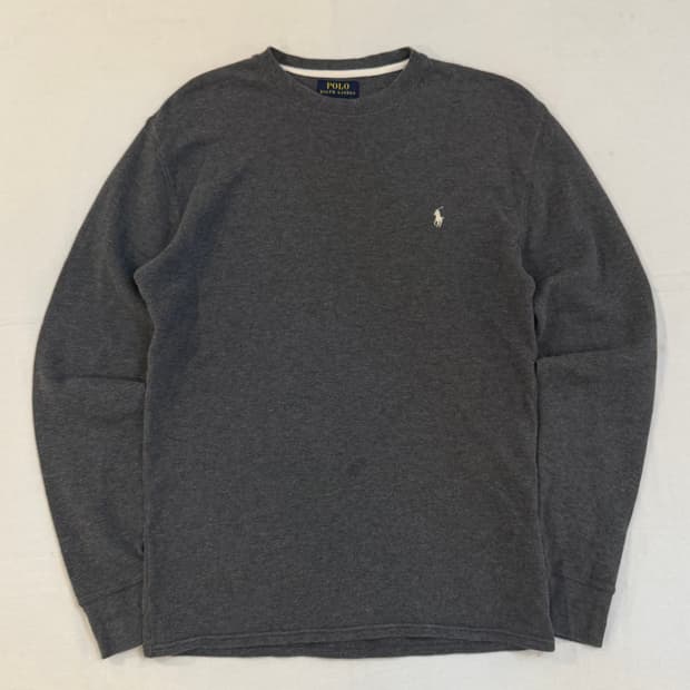폴로 랄프로렌 와플 써멀 롱슬리브 긴팔티 그레이
