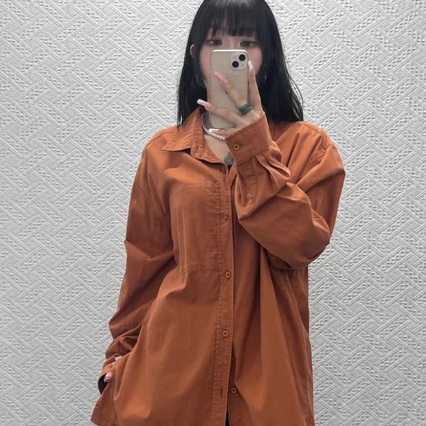 나이키 ACG 컨트리 빈티지 오버핏 오렌지브라운 셔츠 L C12534