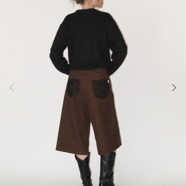 썬번프로젝트 | Lace Burmuda Pants, BROWN, S사이즈