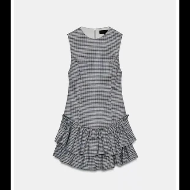 자라 체크 원피스 점프슈트 S 새상품