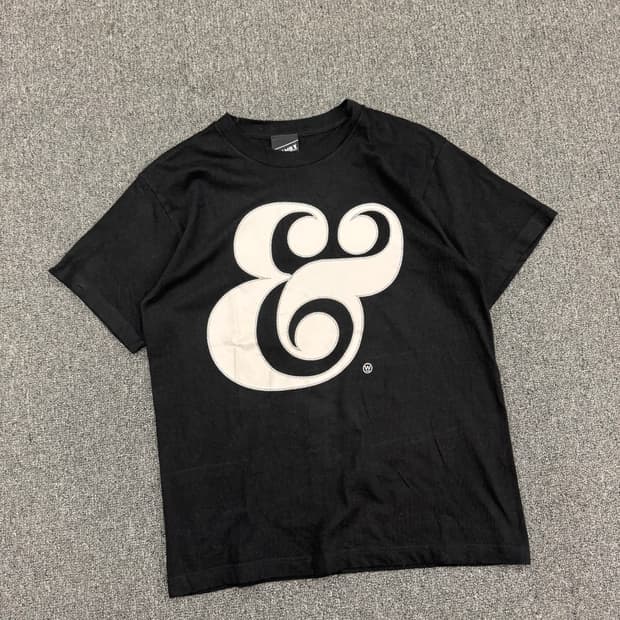 M)BEAMS T 빈티지 프린팅 블랙 반팔 티셔츠