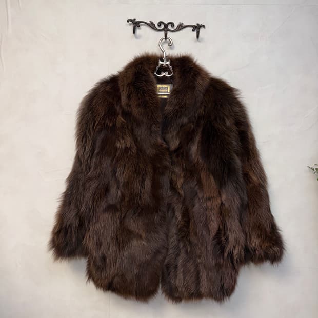 SAGA fox mixed brown fox fur coat jacket