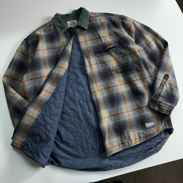 Levi's  리바이스 체크 퀼팅 셔츠 자켓