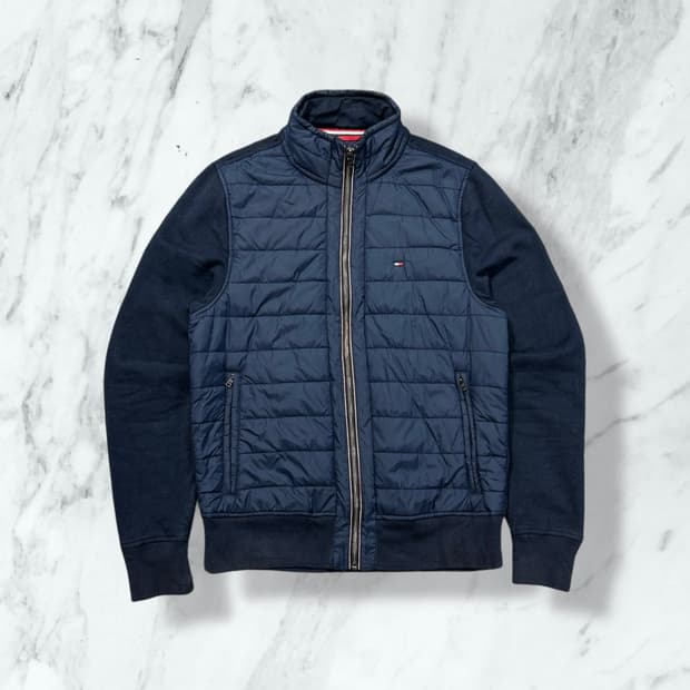 타미힐피거 네이비 경량 패딩 집업 