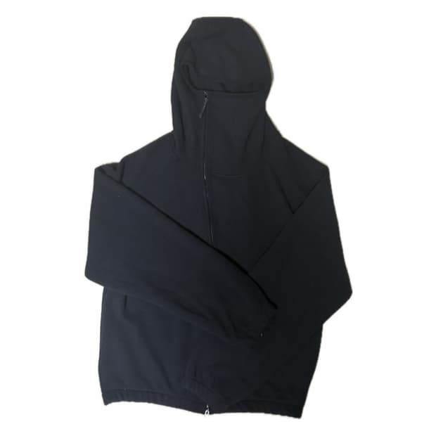 페이스 커버 사선 지퍼 후드집업