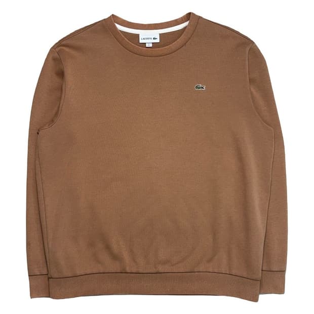 LACOSTE 베이직 크루넥 맨투맨 브라운 L