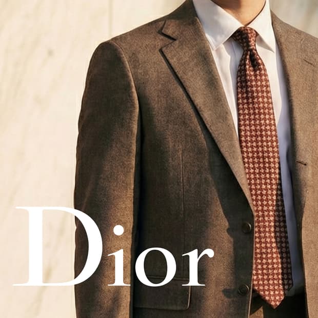 크리스찬 디올 넥타이 브라운 패턴 9.4cm A등급 K2090