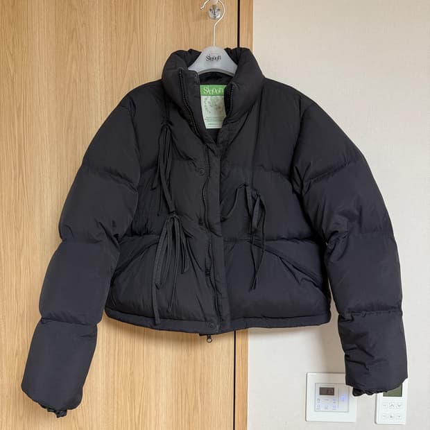 시눈 리본 숏 패딩