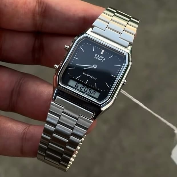 [Rare] 카시오 (CASIO) AQ-230 메탈 워치 블랙