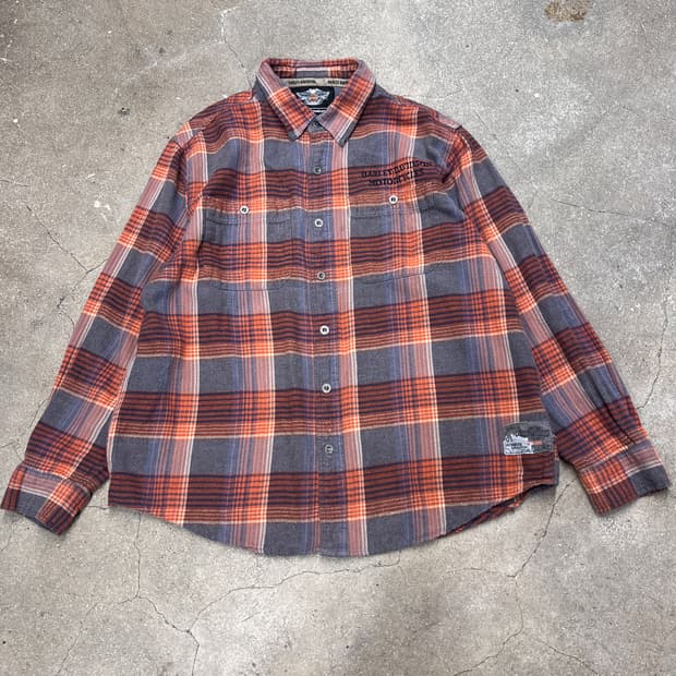 할리데이비슨 코튼 체크 셔츠