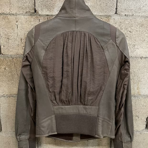 Enchantement High Neck Leather Jacket