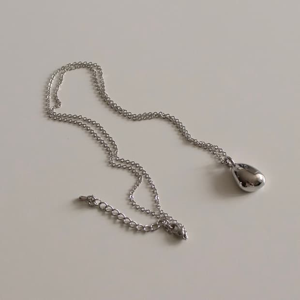 oure 물방울 펜던트 은 목걸이