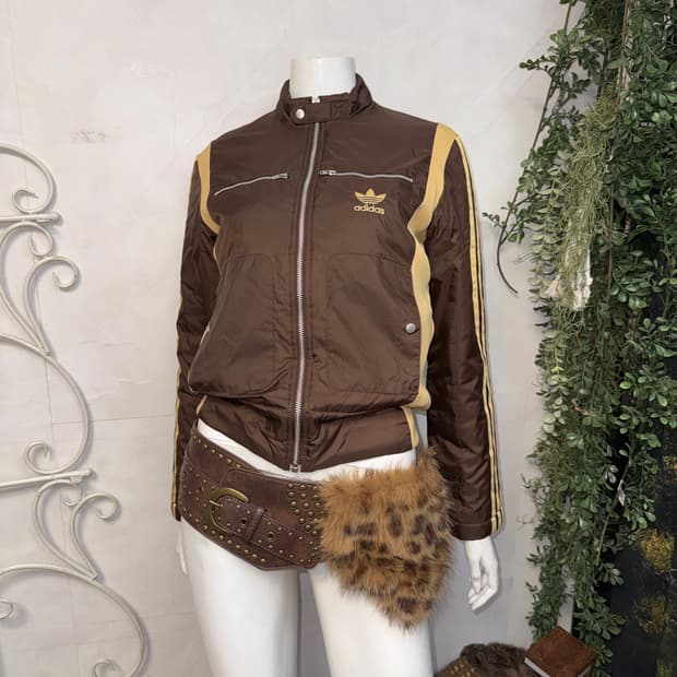 Adidas brown y2k oldschool track jumper