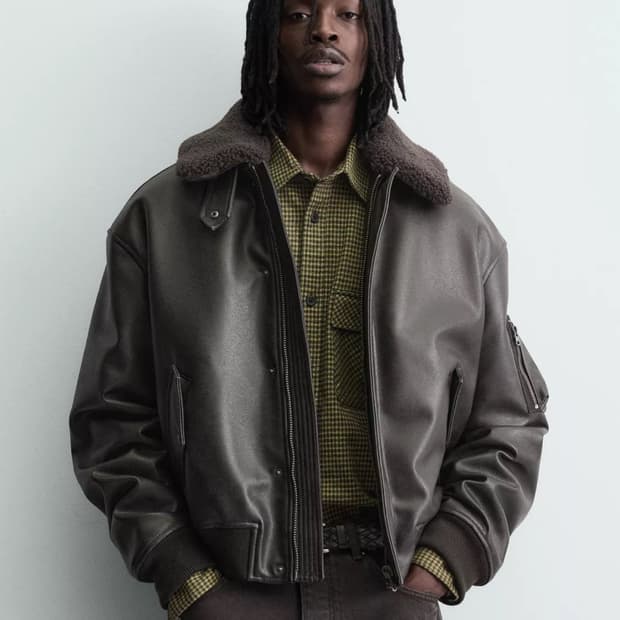 자라 탈부착 페이크 레더 점퍼