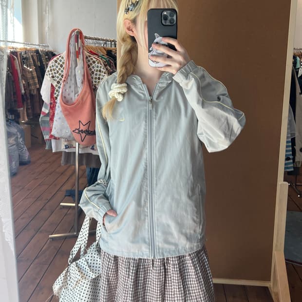 나이키 그레이 후드 바람막이