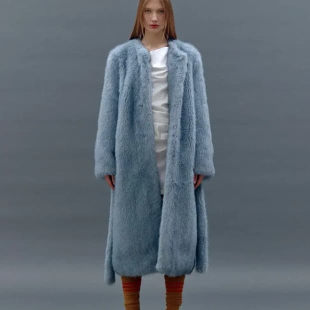 낸시부 퍼 코트 Boucle fur long coat (m)