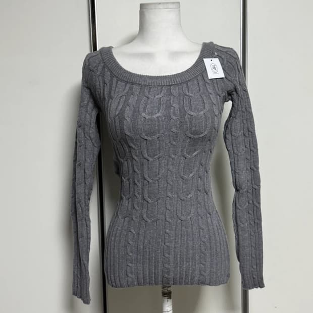 꽈배기 슬림 니트 