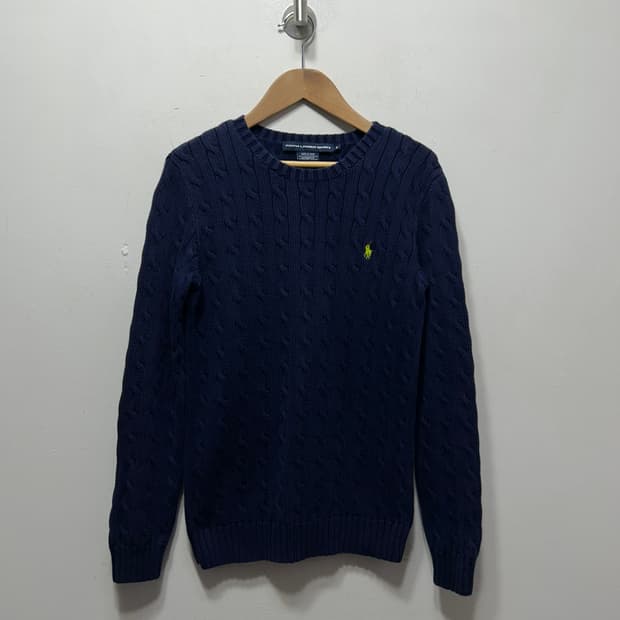 랄프로렌 폴로 꽈배기 니트 네이비 여성 M 