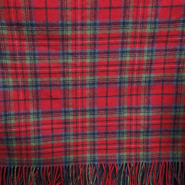 Ralph Lauren 빈티지 타탄체크 대형 숄 무릎덮개 무릎담요 