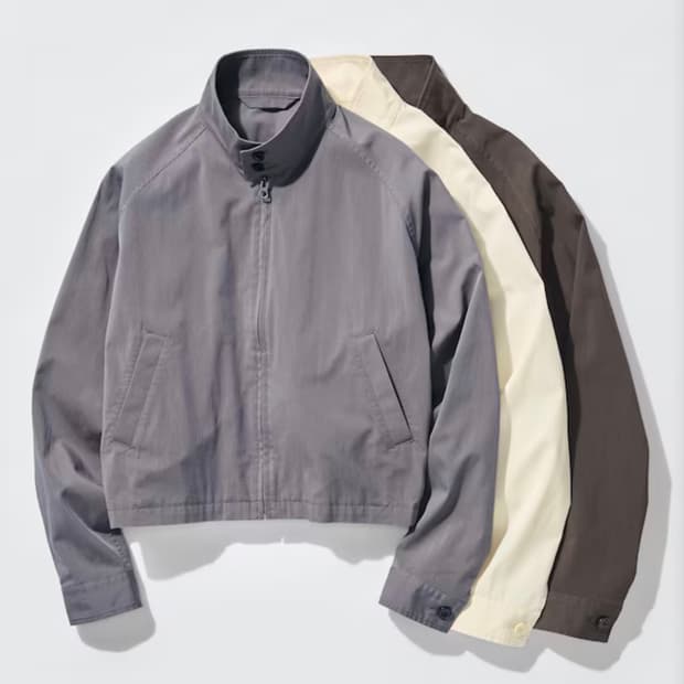 유니클로 코튼블렌드쇼트블루종 브라운 S