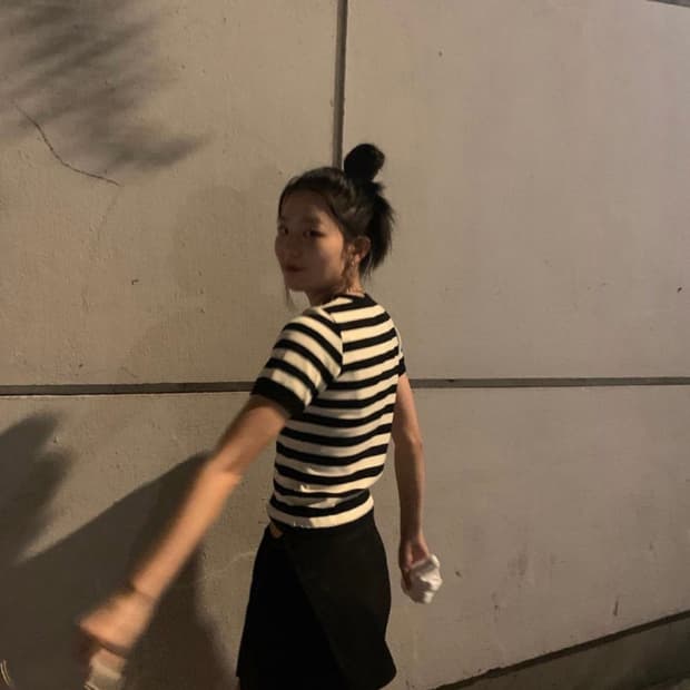 [슬기착용] stripe baby t-shirt black 새상품