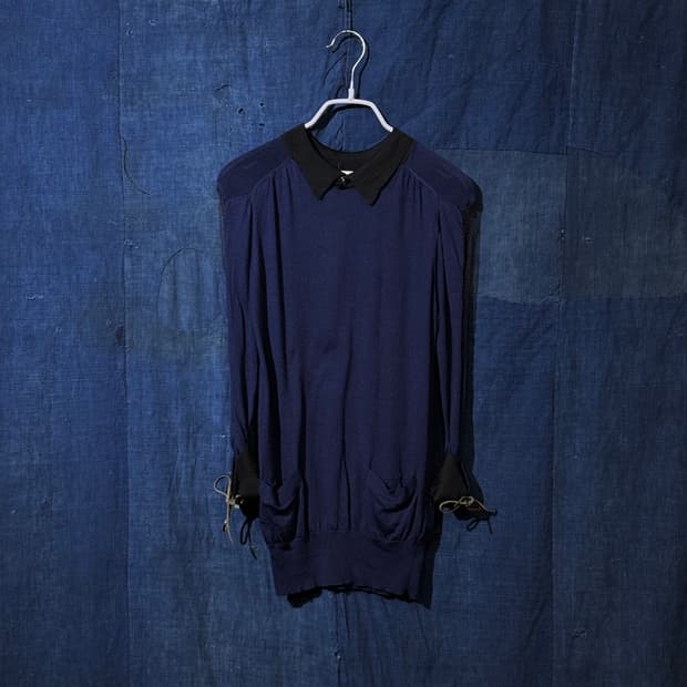 44-55) TOGA ARCHIVES Mesh Panel Knit Top