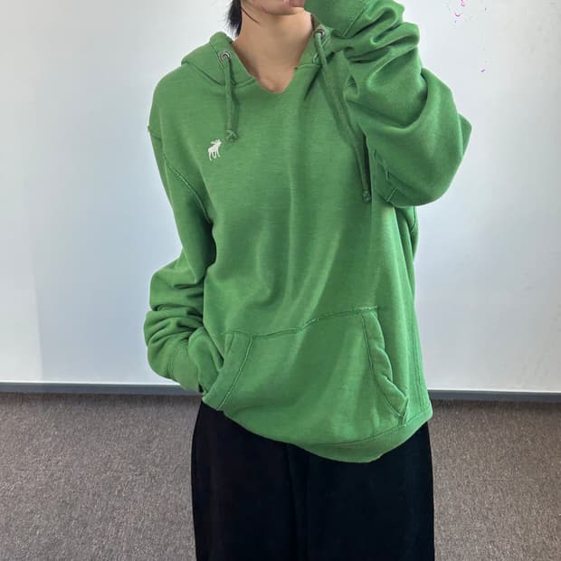 Abercrombie 아베크롬비 스몰로고 라이트그린 후드티