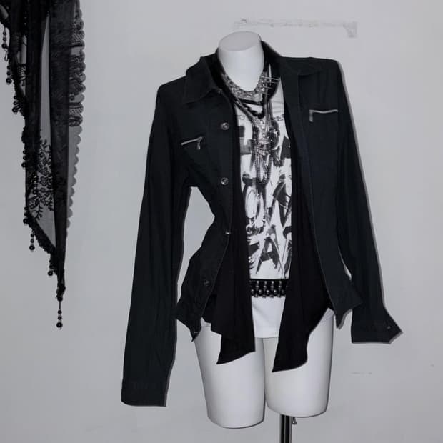 락시크코디 드레이프 실루엣 펑크 고딕락 