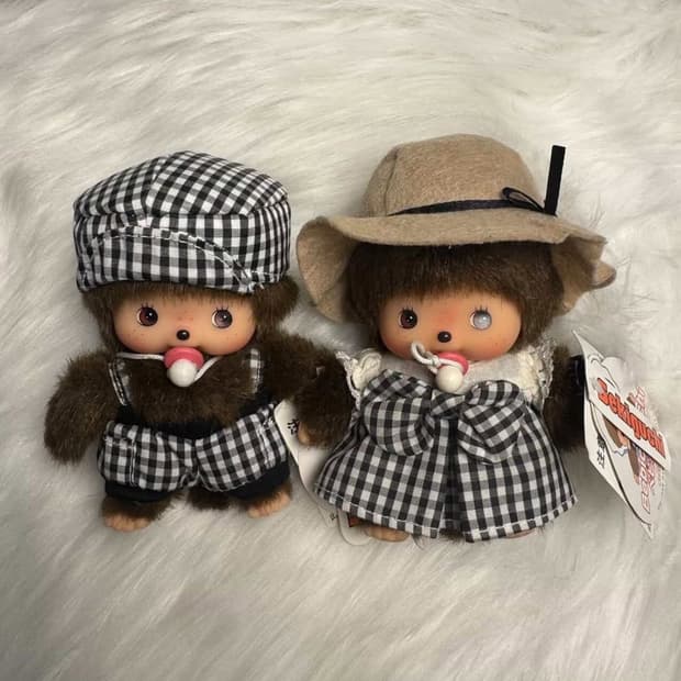 레어 몬치치 베비치치 깅엄체크 세트