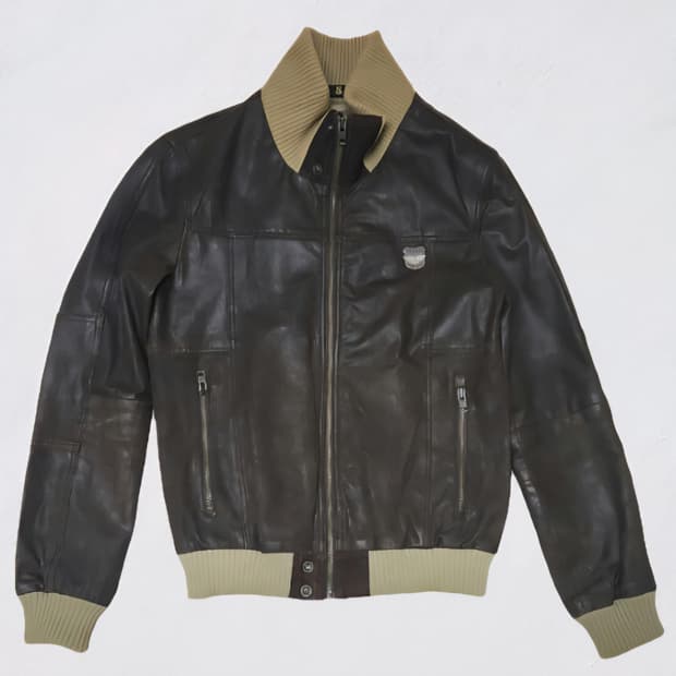 슈퍼드라이 SUPERDRY 바이커 가죽 자켓 S