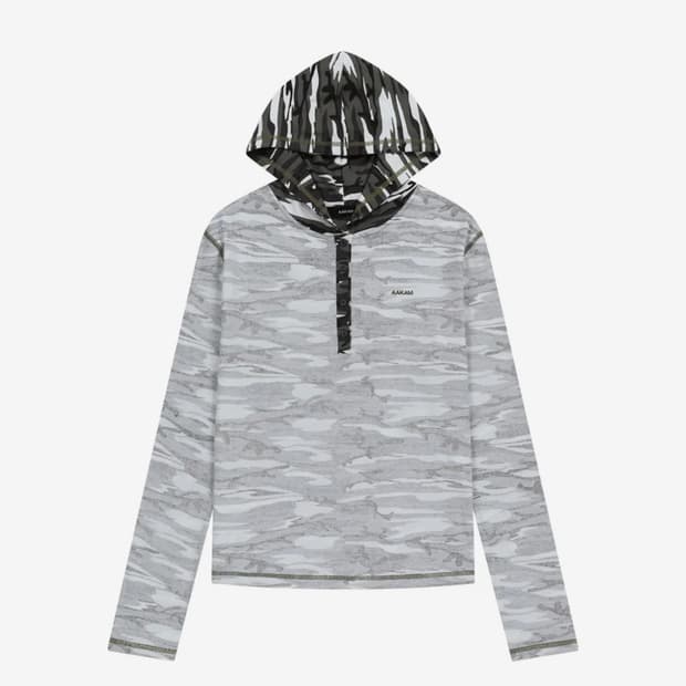 아캄 Camo Contrast Hooded Long Sleeve