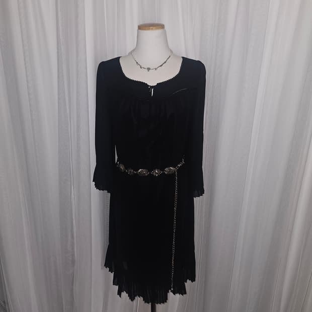 natural beauty 공겜여주🖤 빈티지 쉬폰 레이스 드레스