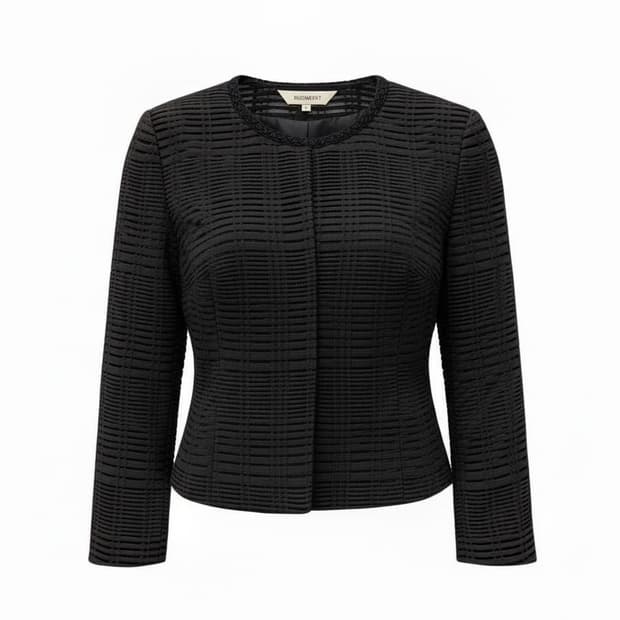 폴스튜어트 시스루 엠보싱 니트가디건 히든후크 텍스처 위빙 디테일 블랙