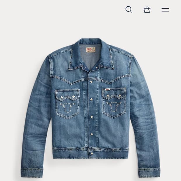 RRL 스터드 인디고 데님자켓 L사이즈