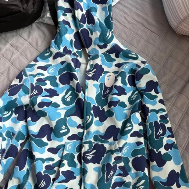 베이프 블루카모 후드집업 L