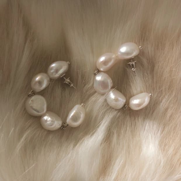 콜드프레임 진주 귀걸이