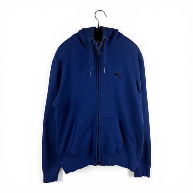 S) 푸마 자수로고 후드집업 블루