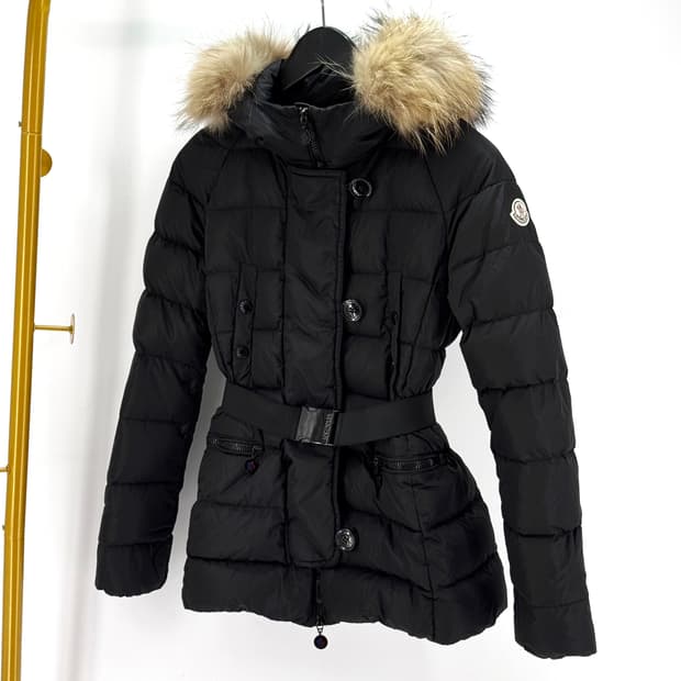 [0사이즈] 몽클레어 제네 여성 벨트 패딩 블랙